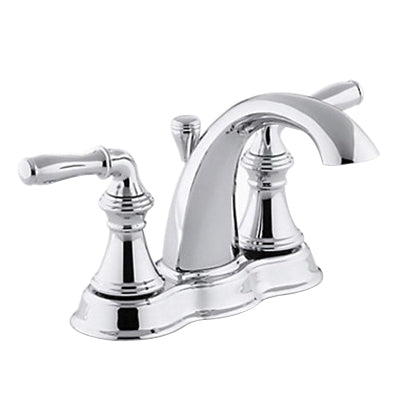 Kohler K-393-N4-CP Devonshire 2 Handle Centerset Lavatory Faucet with Pop-Up, Lever Handles, Polished Chrome