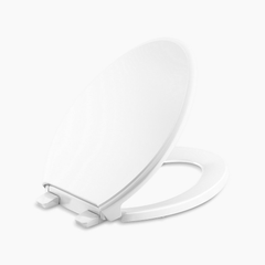 Kohler K-4733-RL-0 Glenbury ReadyLatch Quiet-Close Polypropylene Closed-Front Elongated Toilet Seat, White