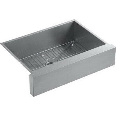 Kohler K-3943-NA Vault 18 Guage Stainless Steel Undermount Kitchen Sink with Shortened Apron-Front (35-1/2 inch x 21-1/4 inch)