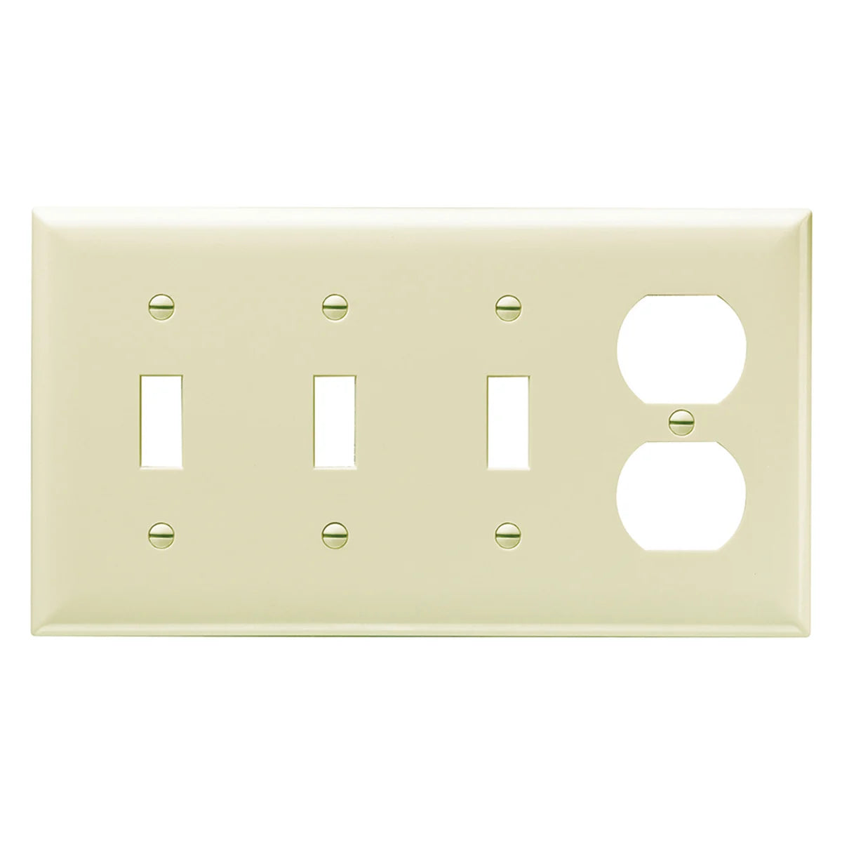 Legrand-Pass & Seymour SP38-I Smooth Wall Plate 3gang Toggle 1gang Duplex Ivory