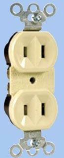 Legrand 4025ICC20 Pass & Seymour Duplex Receptacle Non Grounded 15A 125V - Ivory