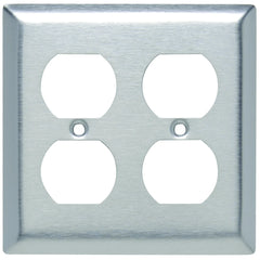 Legrand-Pass & Seymour SL82 Smooth Metal Wall Plate 2gang Duplex 430 Stainless Steel