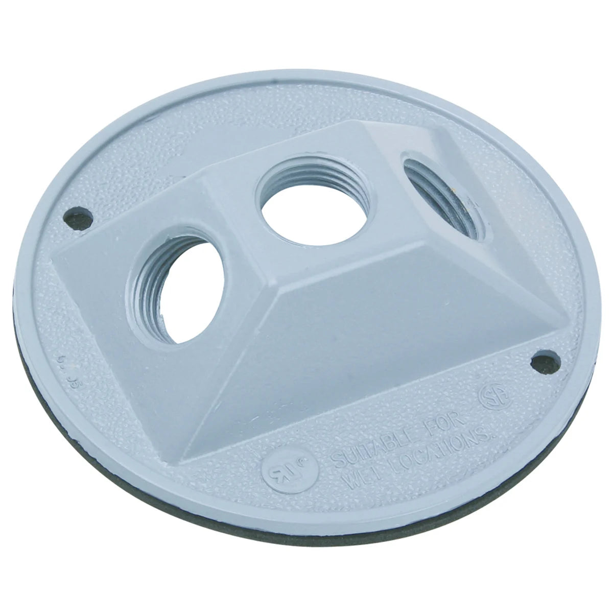 Legrand WPRB13 Weatherproof 4 RoundOutdoor Cluster Cover, Blank 3 Hole 1/2 With Gasket and Screws