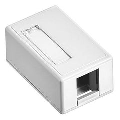 Leviton 41089-1WP Surface-Mount QuickPort Box, Plenum Rated, 1-Port, White