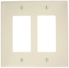 Leviton PJ262-T 2-Gang Decora/GFCI Decora Wallplate Midway Size Light Almond