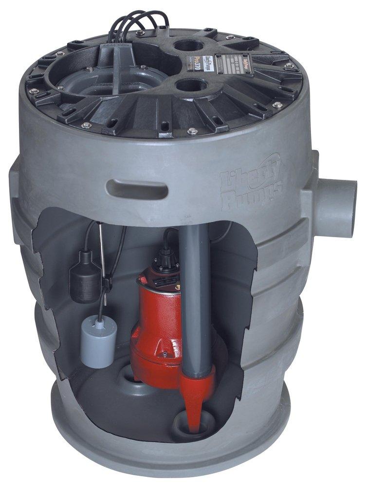 Liberty Pumps P372LE41 Pro370-Series 4/10 HP 115V Single Phase 2-Discharge Cast Iron Sewage Pump