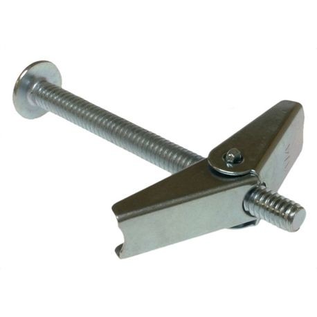 Metallics J1507 Spring Wing Toggle Bolt, #10 to 24 Screw, 4 in OAL, Steel, Round Head, 9/16 in Drill