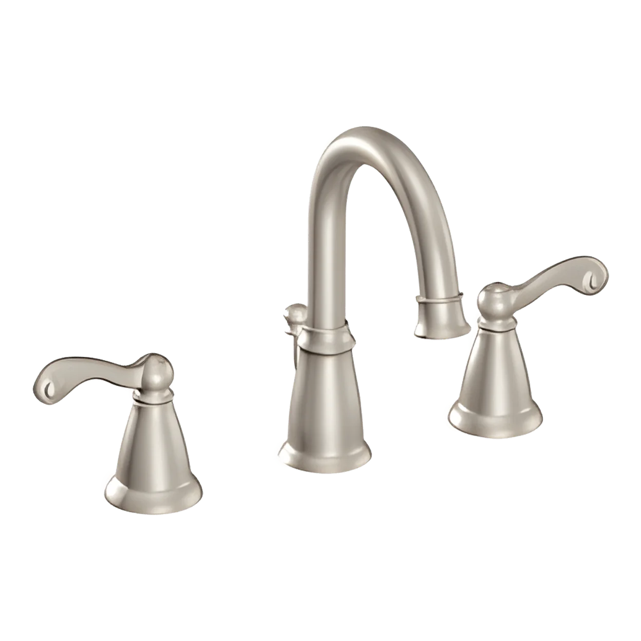 Moen WS84004SRN Traditional Two Handle Widespread Bathroom Sink Faucet In Spot Resist Brushed Nickel