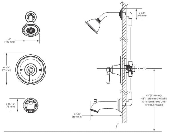 Moen T2183ORB Dartmoor Posi-Temp(R) Tub/Shower Faucet in Oil Rubbed Bronze