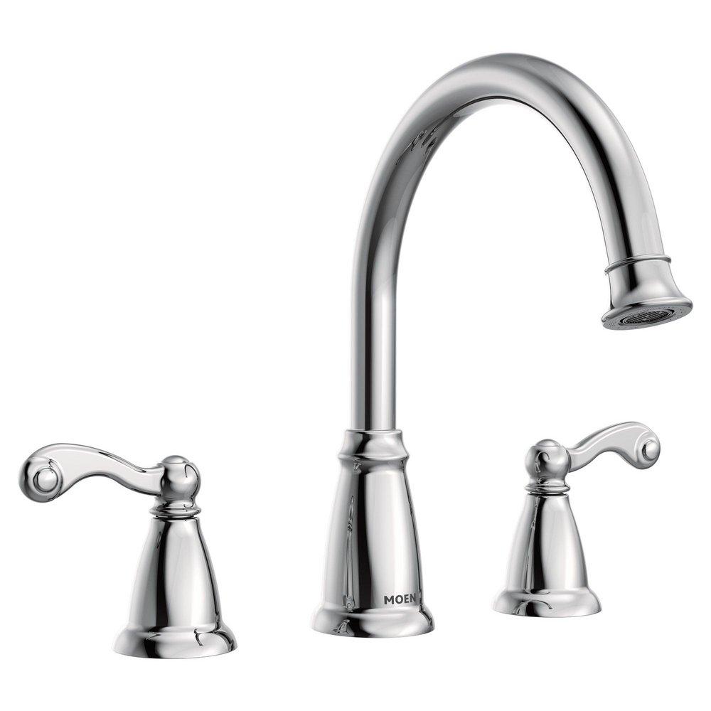 Moen T624 Traditional Two Handle Roman Tub Faucet in Polished Chrome (Trim Only)