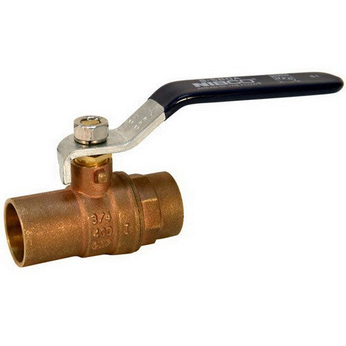 Nibco S-580 1 Standard Port Forged Brass Ball Valve, 1 inch, Solder x Solder