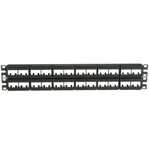 Panduit CPP48WBLY Mini-Com 48-Port Faceplate Modular Patch Panel, 2 RU, Black