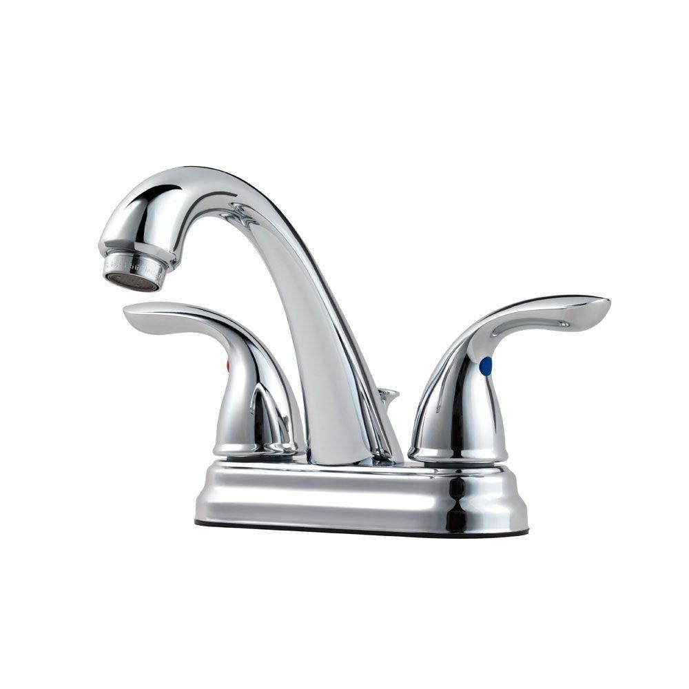 Pfister LG148-7000 Pfirst Series Two Handle Centerset Bathroom Faucet in Polished Chrome