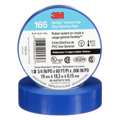 3M 165BL4A 3/4 x 60ft Temflex Vinyl Electrical Tape Blue