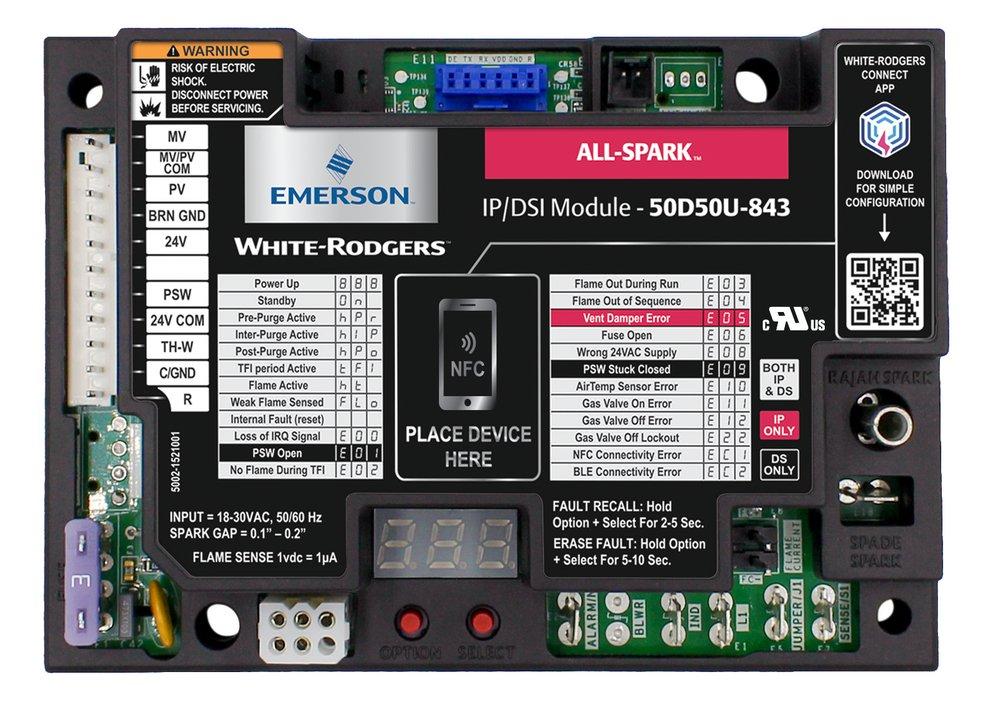 White-Rodgers 50D50U-843 All-Spark 24/120V Intermittent Pilot Ignition Control Board