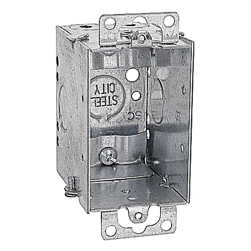 ABB CWN-25 Steel City CWN-25 14cu.in Gangable Steel Switch Box with Ears and Clamp