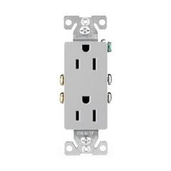 EATON 1107V-BOX Wiring Devices 1107 Decorator Duplex Straight Blade Receptacle, 125 VAC, 15 A, 2 Poles, 3 Wires, Ivory