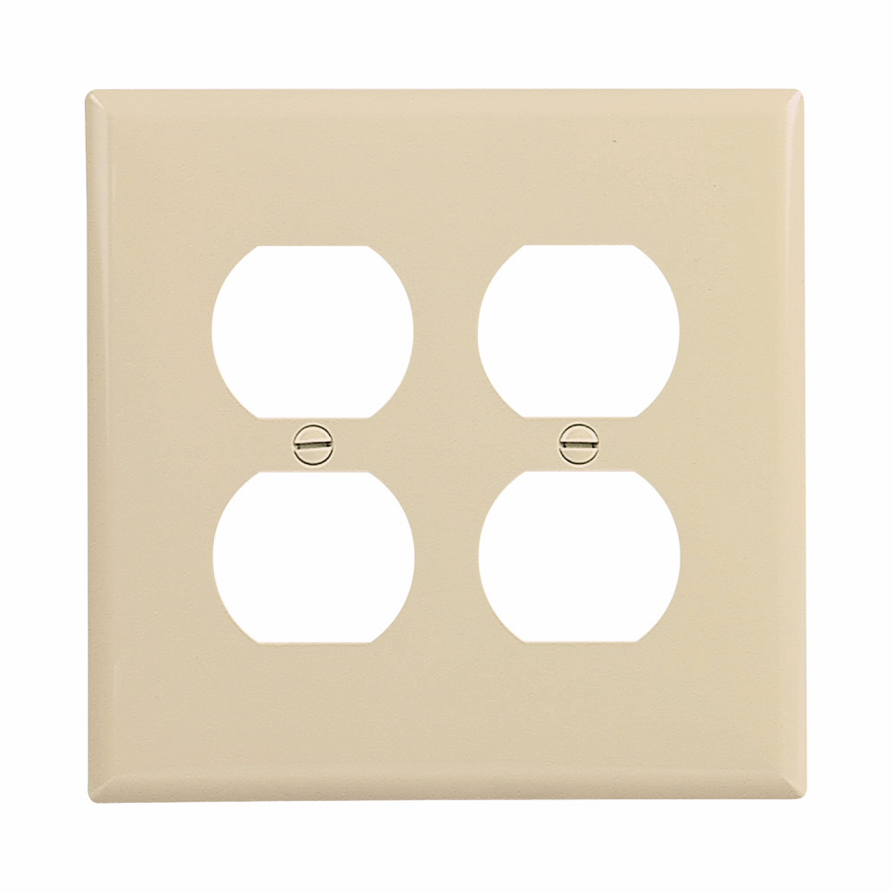 Eaton PJ82V EWD PJ82V Wallplate 2G Duplex Poly