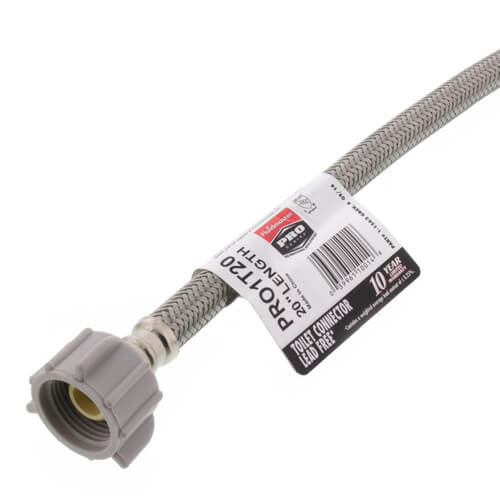 Fluidmaster PRO1T20 Pro Series 3/8 in x 7/8 in. x 20 in. Braided Stainless Toilet Flexible Water Connector