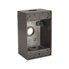 Hubbell 5320-2 Weatherproof Outlet Box 3 Outlets 1 Gang 1/2 in Knockout