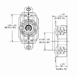 Hubbell HBL2820 HUB Locking SGL RCPT NEMA L22-30R