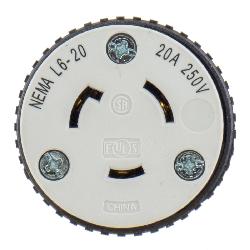 Hubbell L620C LKG CONN 20A 250V HUB PRO L6-20R