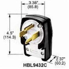 Hubbell HBL9452C HUB 3P4W 50A Power Plug