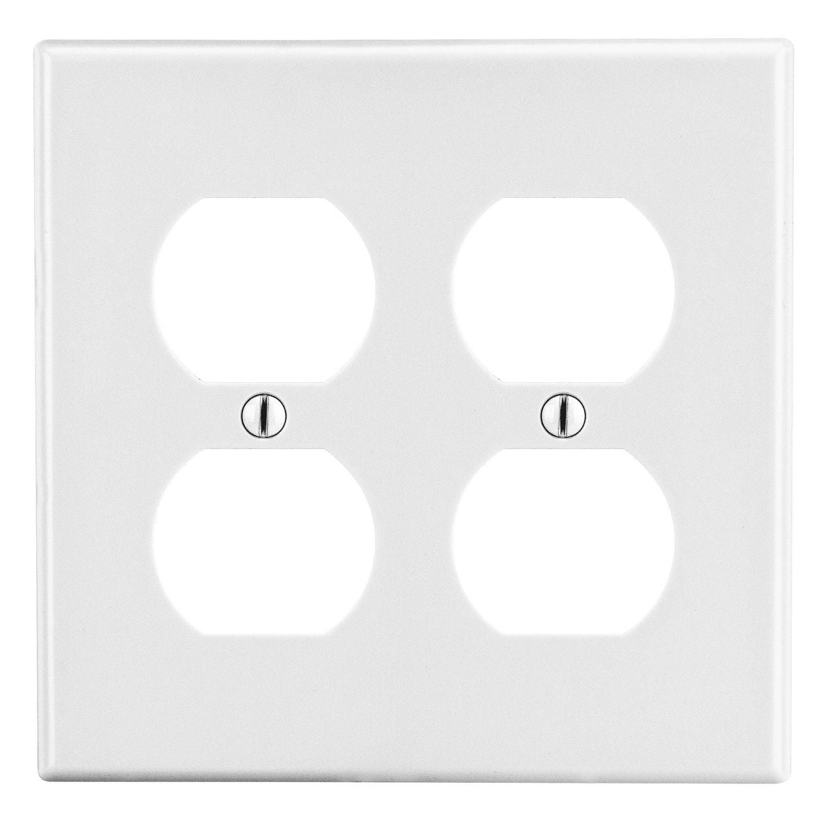 Hubbell P82W Wallplate, 2-G, 2) DUP, WH