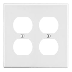 Hubbell P82W Wallplate, 2-G, 2) DUP, WH