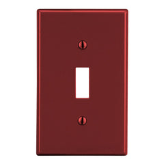 Hubbell P1R Wallplate, 1-G, Tog, Red