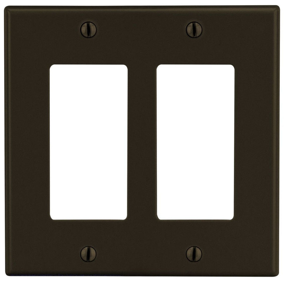 Hubbell P262 Wiring Device-Kellems Style Line Wallplate 2 Gangs 4.63 in L x 4.69 in W