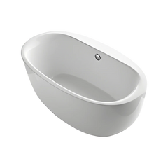 Kohler K-6369-0 Sunstruck Oval ExoCrylic Bath Tub with Fluted Apron 65-1/2 inch x 36 inch x 25-3/4 inch