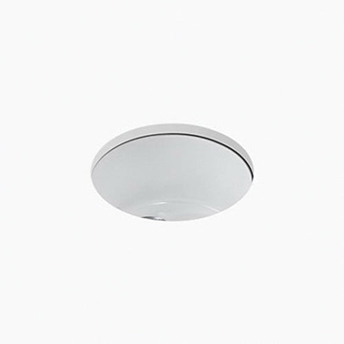 Kohler K-6565-0 Porto Fino Enameled Cast Iron Single-Bowl Circular Top Undermount Kitchen Sink, 18-3/8 inch x 18-3/8 inch, White