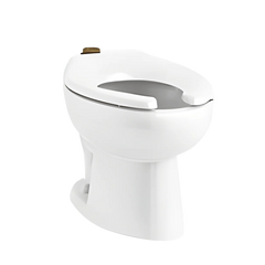 Kohler K-96059-0 Juvenile Ultra 1.1 - 1.6 gpf Elongated Vitreous China Floor Mount Top Spud Flushometer Bowl, White