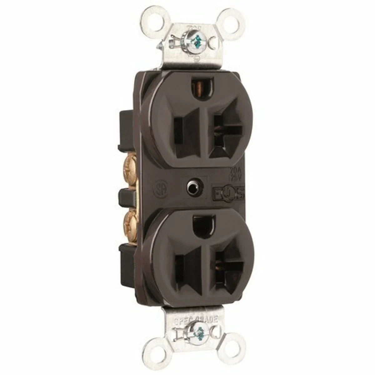 Legrand-Pass & Seymour CRB5362 Construction Spec Grade Duplex Receptacle Back and Side Wire 20amp 125volt Brown