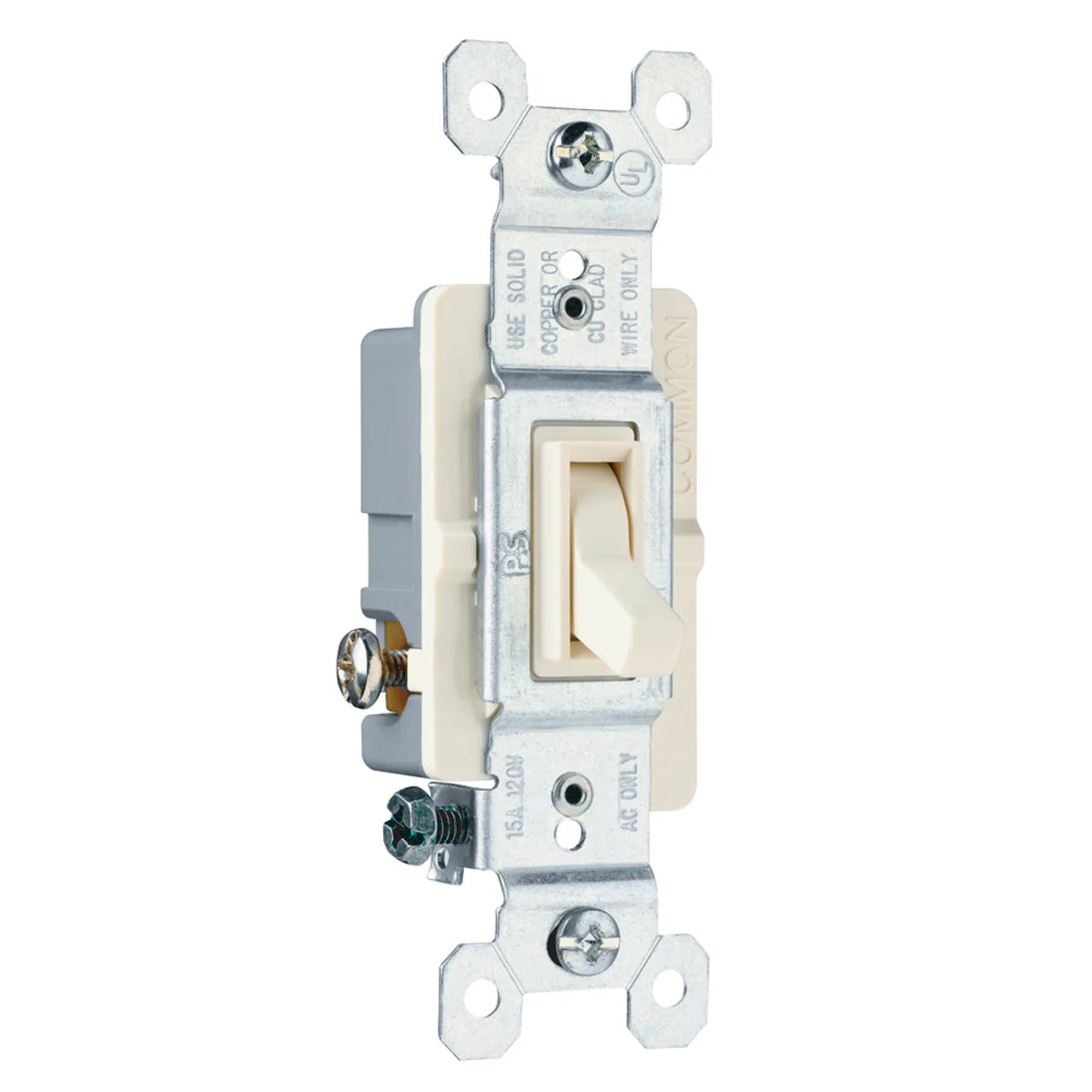 Legrand 663-LAG NAFTA-Compliant Triple Pole Switch Grounded Terminals 15 Amps 120 Volts