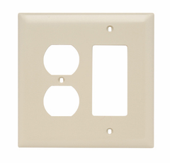 Legrand TPJ826-I Pass & Seymour Jumbo Wall Plate 2 Gang 1 Duplex Ivory