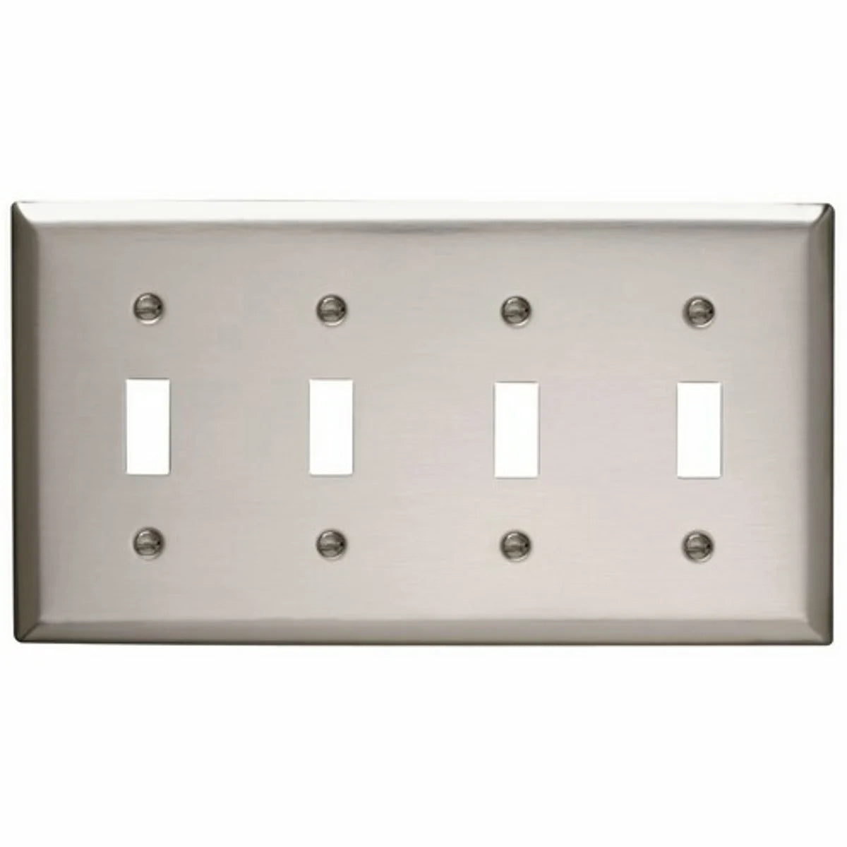 Legrand SS4 Smooth Metal Wall Plate 4gang Toggle 302 Stainless Steel