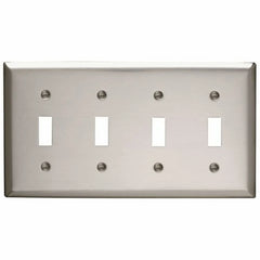 Legrand SS4 Smooth Metal Wall Plate 4gang Toggle 302 Stainless Steel