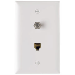 Legrand TPTELTVW TPTELTVW P&S WHITE 1G COMBO PH&CATV JACK (4-COND.RJ11&F COAX)