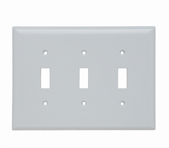 Legrand SPJ3W Pass & Seymour SPJ3-W 3-Gang 3-Toggle White Smooth Thermoset Plastic Junior-Jumbo Wallplate