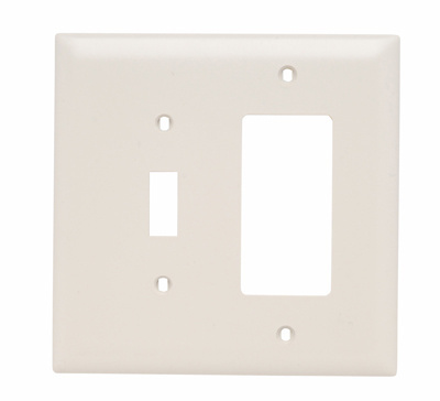 Legrand TPJ126LA Pass & Seymour TPJ126-LA Jumbo Combination Wall Plate 2 Gang Light Almond