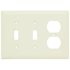 Legrand-Pass & Seymour TP28-LA Trademaster Plate Light Almond 3gang 2toggle 1duplex