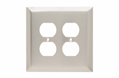 Legrand SSO82 Duplex Receptacle Wall Plate, Jumbo - 302 Stainless Steel