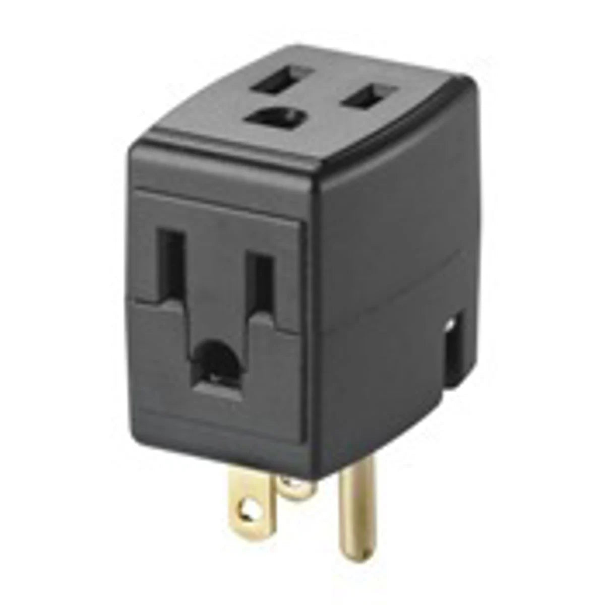 Leviton 692-E 15 Amp 125 Volt Grounded Triple Cube Tap Black