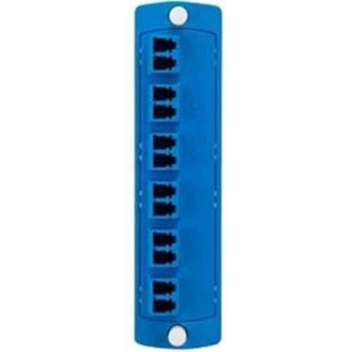 Leviton 5F100-2LL SDX Precision Molded Plate, Singlemode OS1/2, Duplex LC, 12 Fibers, Zirconia Ceramic Sleeve, Blue