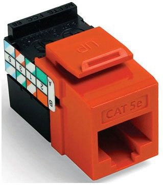 Leviton 5G108-RO5 GigaMax Cat5e QuickPort Jack, Orange