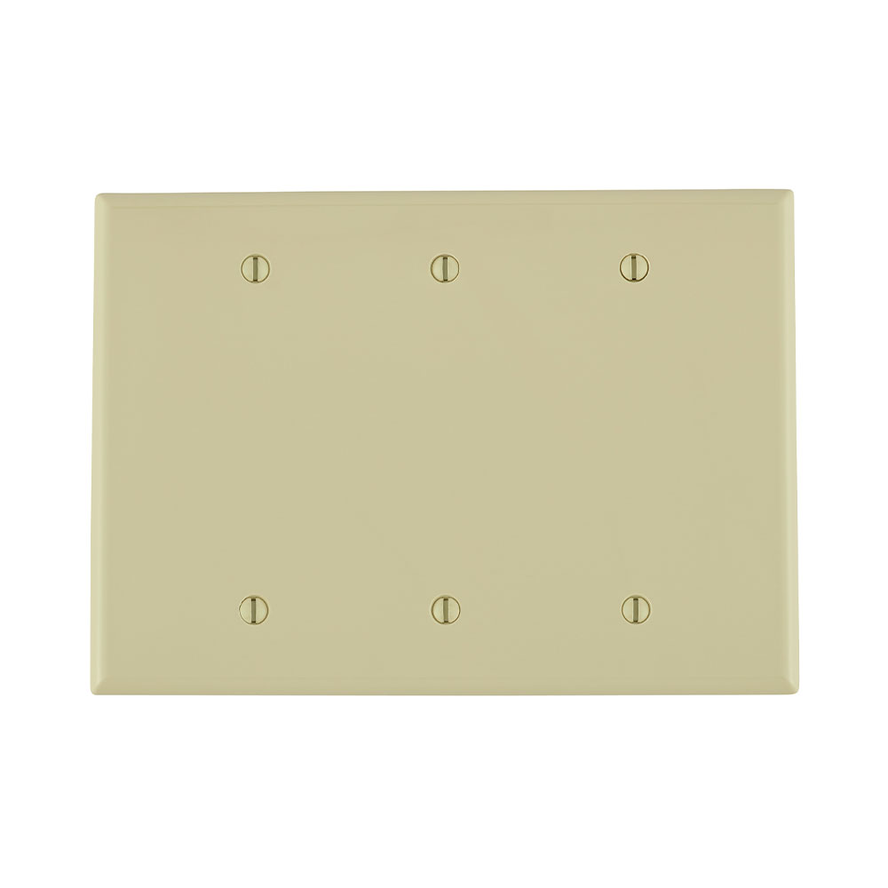 Leviton PJ33-I 3 Gang Blank Wallplate Midway Ivory