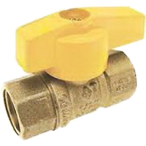 Mueller Industries 110-123HC 1/2 inch Brass Gas Ball Valve, Lever Handle, Imported, FIP x FIP