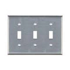 Mulberry 97073 Standard Wallplate, 3 Gangs, 4-1/2 in H x 6-3/8 in W, 430 Stainless Steel